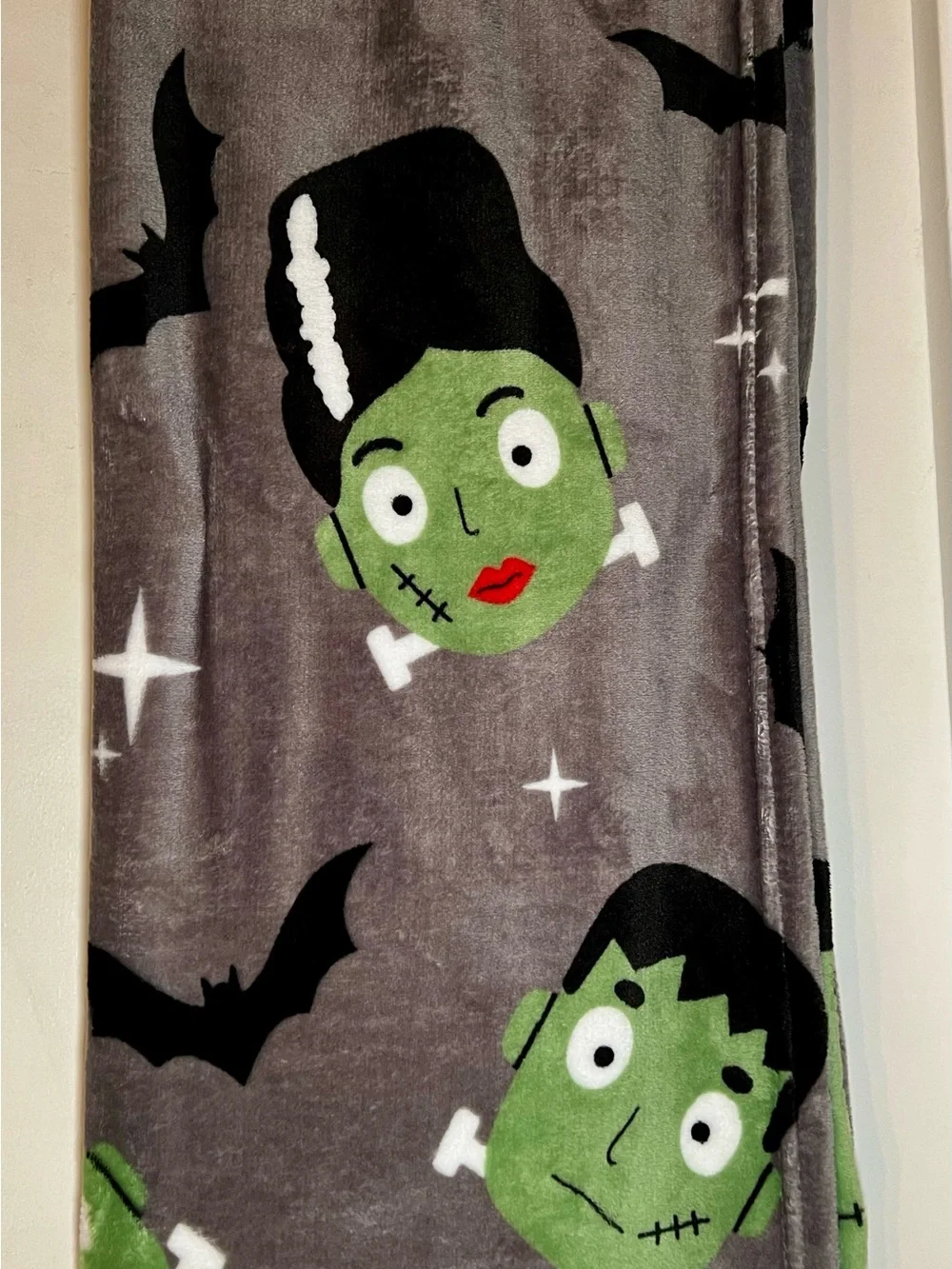 Halloween Frankenstein & His Bride Mrs Frankenstein Plush Throw Blanket Monsters